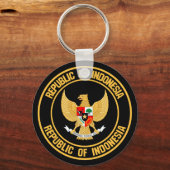 Indonesië Round Emblem Sleutelhanger (Voorkant)
