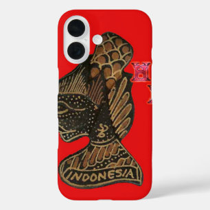 Indonesië Schaduwpop Hohoho Ontwerp Rood Canvas iPhone 16 Hoesje