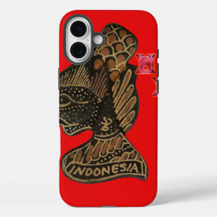 Indonesië Schaduwpop Hohoho Ontwerp Rood Canvas iPhone 16 Plus Hoesje