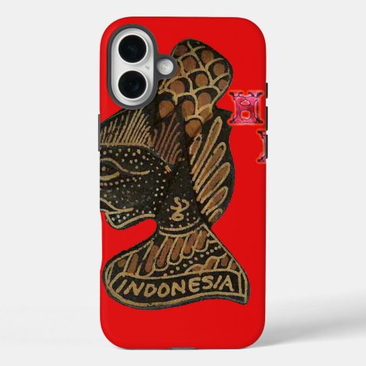 Indonesië Schaduwpop Hohoho Ontwerp Rood Canvas Case-Mate iPhone Case (Achterkant)