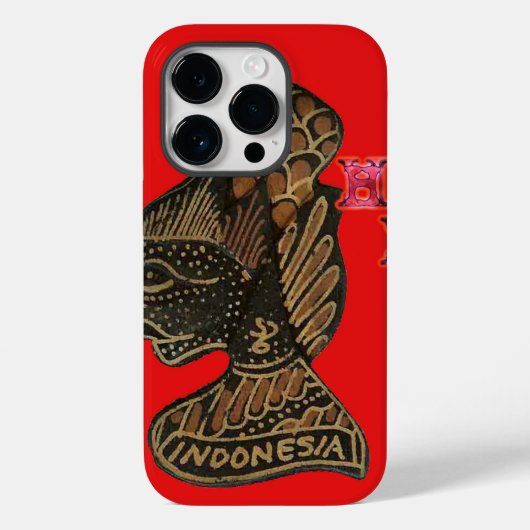 Indonesië Schaduwpop Hohoho Ontwerp Rood Canvas Case-Mate iPhone Case (Achterkant)