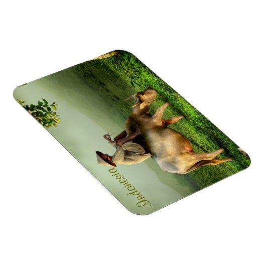 Indonesië Schilderachtig landschap met buffel en b Magneet (Rechterzijde)