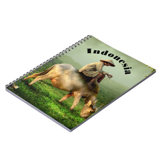 Indonesië Schilderachtig landschap met buffel en b Notitieboek (Linkerzijde)