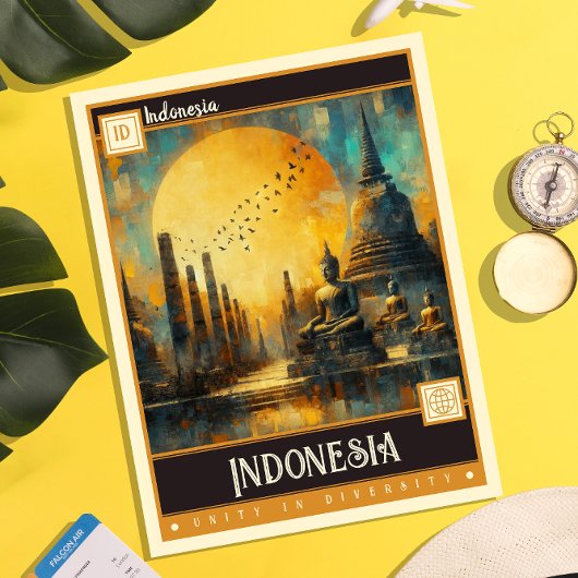 Indonesië | schilderij briefkaart