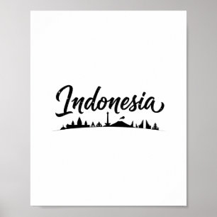 Indonesië Skyline Reis Vakantie Outfits Poster