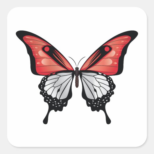 Indonesië Swallowtail vlinder vlag Vierkante Sticker (Voorkant)