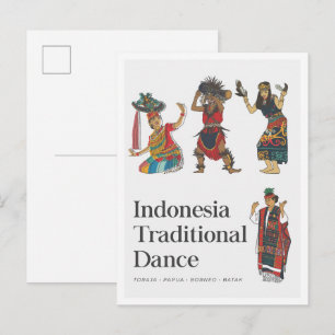 Indonesië Traditionele Dans Borneo Toraja Papoea Briefkaart