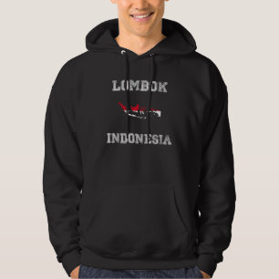 Indonesië Verfrommeld Vlag Lombok Trots Hoodie