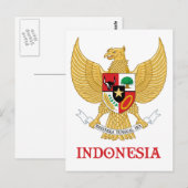 INDONESIË - verzegeling/embleem/blazon/wapen/symbo Briefkaart (Voorkant / Achterkant)