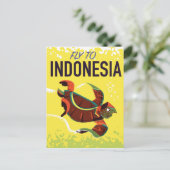 Indonesië Vintage Reisposter Print Briefkaart (Staand voorkant)