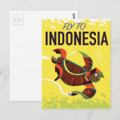 Indonesië Vintage Reisposter Print Briefkaart (Voorkant / Achterkant)