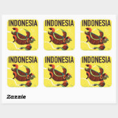 Indonesië Vintage Reisposter Print Vierkante Sticker (Vel)