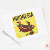 Indonesië Vintage Reisposter Print Vierkante Sticker (Envelop)