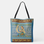 Indonesië Vintage, Sasando Traditionele Muziek Tote Bag (Achterkant)