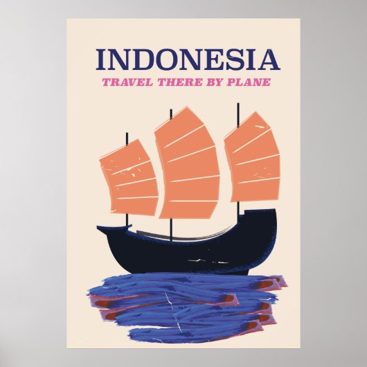 Indonesië vintage stijl reisposter poster (Voorkant)