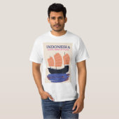 Indonesië vintage stijl reisposter t-shirt (Voorkant volledig)