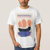 Indonesië vintage stijl reisposter t-shirt (Voorkant)