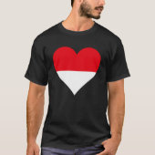 Indonesië Vlag Hart Indonesië Geschenken Liefde In T-shirt (Voorkant)