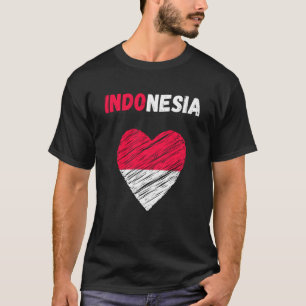 Indonesië Vlag Holiday Indonesië Heart Indonesisch T-shirt