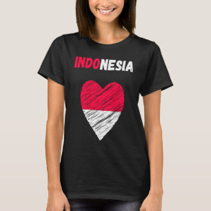 Indonesië Vlag Holiday Indonesië Heart Indonesisch T-shirt
