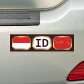 Indonesië Vlag Kaart Code Bumpersticker (Op auto)