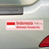 Indonesië Vlag + Landkaart Bumpersticker (Op auto)