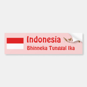 Indonesië Vlag + Landkaart Bumpersticker
