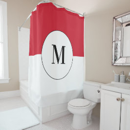 Indonesië Vlag met aangepaste tekst Douchegordijn