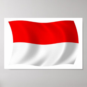 Indonesië Vlag Poster Print