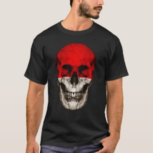 Indonesië Vlag Schedel Indonesische Roots Trots Pa T-shirt