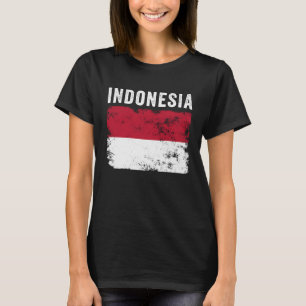 Indonesië Vlag Vervuild Mannen Vrouwen Kinderen T-shirt