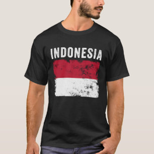 Indonesië Vlag Vervuild Mannen Vrouwen Kinderen T-shirt