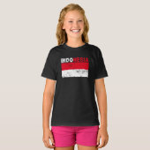 Indonesië Vlag Vintage T-Shirt (Voorkant volledig)