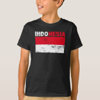 Indonesië Vlag Vintage T-Shirt