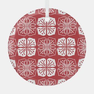 Indonesisch Batik Kawung Gurda Design Glas Ornament