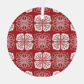 Indonesisch Batik Kawung Gurda Design Glas Ornament (Achterkant)