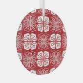 Indonesisch Batik Kawung Gurda Design Glas Ornament (Voorkant Rechts)