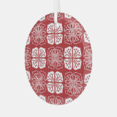 Indonesisch Batik Kawung Gurda Design Glas Ornament (Voorkant links)