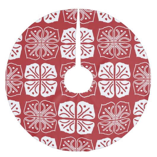 Indonesisch Batik Kawung Gurda Design Kerstboom Rok (Voorkant)