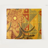 Indonesisch Bruin Batik Bloemen Wandtapijt Wandkleed (Voorkant (horizontaal))