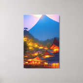 Indonesisch dorp bij zonsondergang  canvas afdruk (Voorkant)