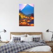 Indonesisch dorp bij zonsondergang  canvas afdruk (Insitu (Slaapkamer))