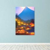 Indonesisch dorp bij zonsondergang  canvas afdruk (Insitu (Houten vloer))
