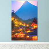 Indonesisch dorp zonsondergang canvas afdruk (Insitu (Houten vloer))