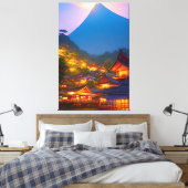 Indonesisch dorp zonsondergang canvas afdruk (Insitu (Slaapkamer))
