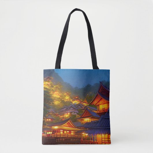 Indonesisch dorpszonsondergang tote bag (Voorkant)