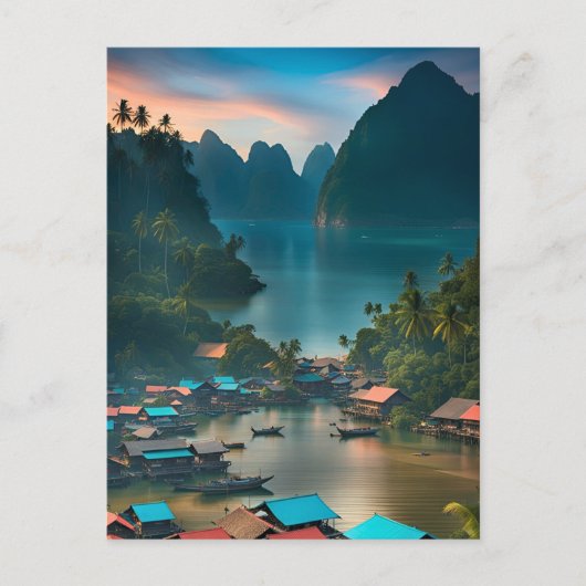 Indonesisch Gevist dorp Briefkaart (Voorkant)