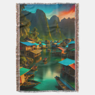 Indonesisch klein vissersdorp deken