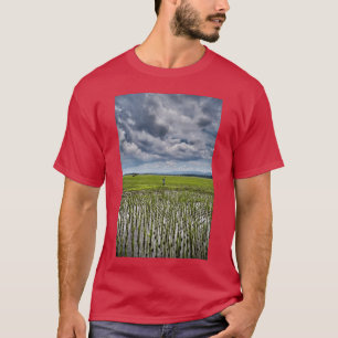Indonesisch landschap rijstvelden zover het oog re t-shirt