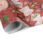 Indonesisch rood cadeaupapier (Rol Hoek)